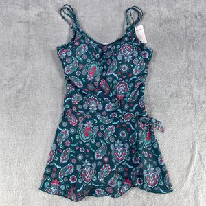 Eomenie One Piece Swimsuit Women's XL Multicolor Paisley Built In Bra Swimwear